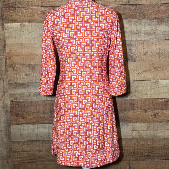 Jude Connally Megan Pink/Orange Geometric Print Tunic Dress size Small - Picture 3 of 9